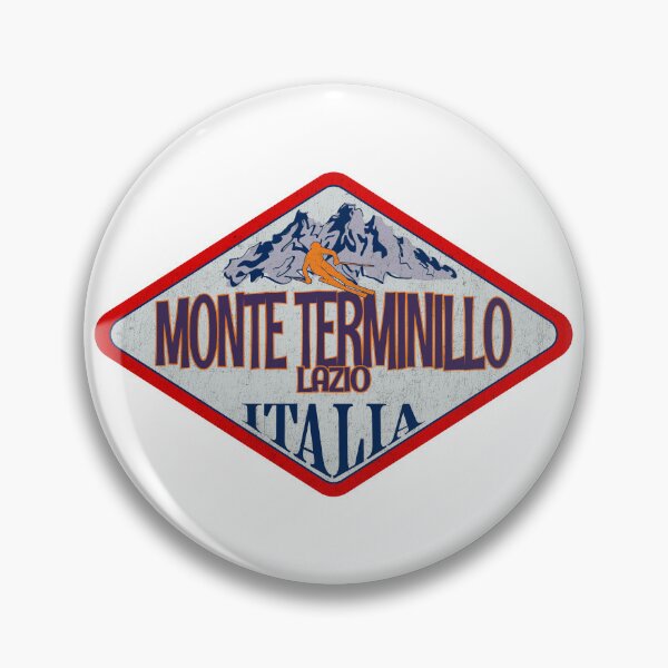 Item preview, Monte Terminillo, Lazio, Rieti, Italy, Italia, Vintage skiing badge design designed and sold by Wanderful-roads.