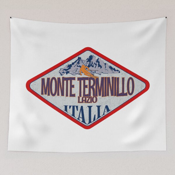 Item preview, Monte Terminillo, Lazio, Rieti, Italy, Italia, Vintage skiing badge design designed and sold by Wanderful-roads.