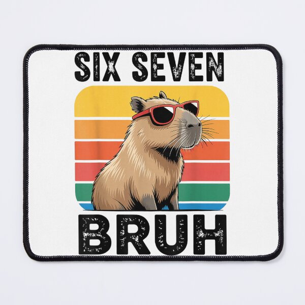 Item preview, Six Seven Capybara Wearing Sunglasses Retro Rainbow Vintage Style designed and sold by HuserPiri.