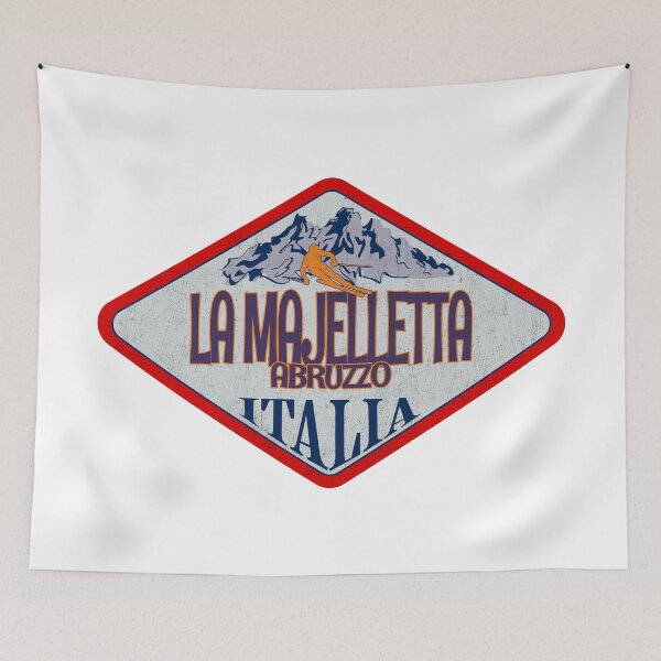 Item preview, La Majelletta, Abruzzo, Chieti, Italy, Italia, Vintage skiing badge design designed and sold by Wanderful-roads.