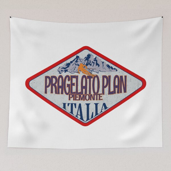 Item preview, Pragelato Plan, Piemonte, Torino, Italy, Italia, Vintage skiing badge design designed and sold by Wanderful-roads.