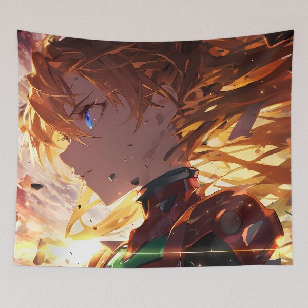 Item preview, Asuka Langley Soryu Neon Genesis Evangelion Fiery Anime Girl Explosive Aura designed and sold by Tokyonomad.