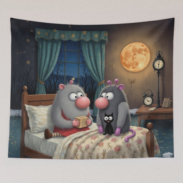 Item preview, Moonlight Bedtime Stories – Cozy Whimsical Night Illustration designed and sold by Whimsical Hug.