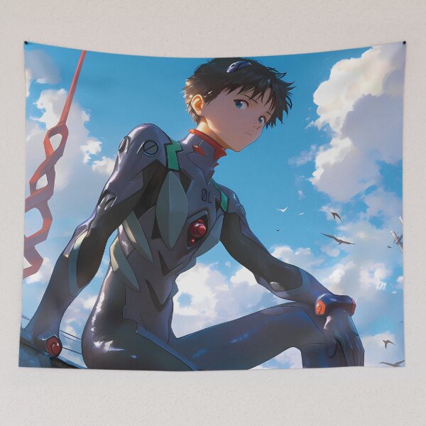 Item preview, Shinji Ikari Neon Genesis Evangelion Reflective Anime Calm Sky Atmosphere designed and sold by Tokyonomad.