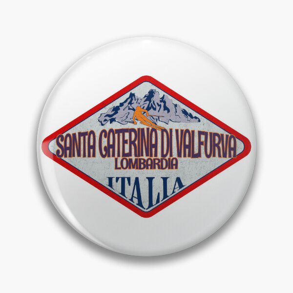 Item preview, Santa Caterina di Valfurva, Lombardia, Sondrio, Italy, Italia, Vintage skiing badge design designed and sold by Wanderful-roads.