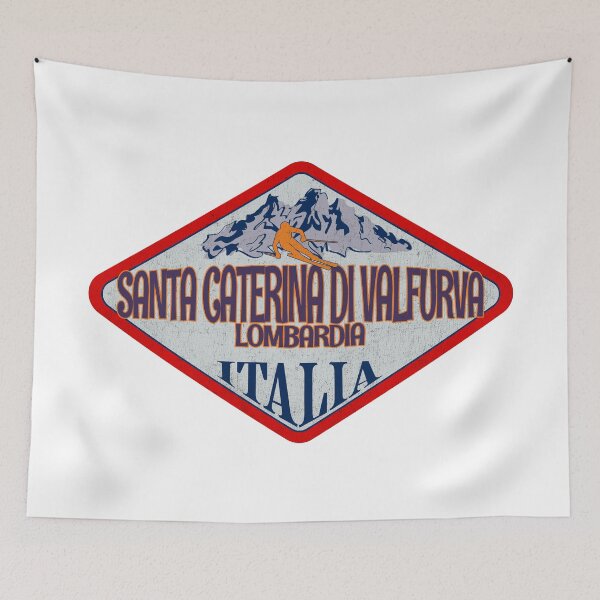 Item preview, Santa Caterina di Valfurva, Lombardia, Sondrio, Italy, Italia, Vintage skiing badge design designed and sold by Wanderful-roads.