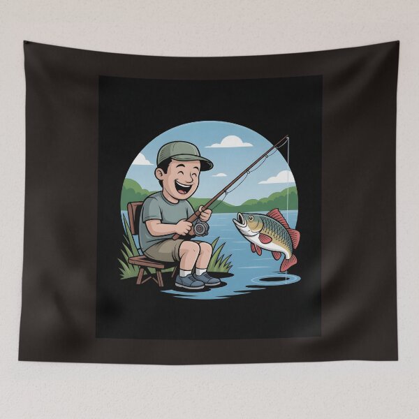 Item preview, Funny Feeder Fishing Catroon Angler Shirt designed and sold by Viktorio Art Shop.