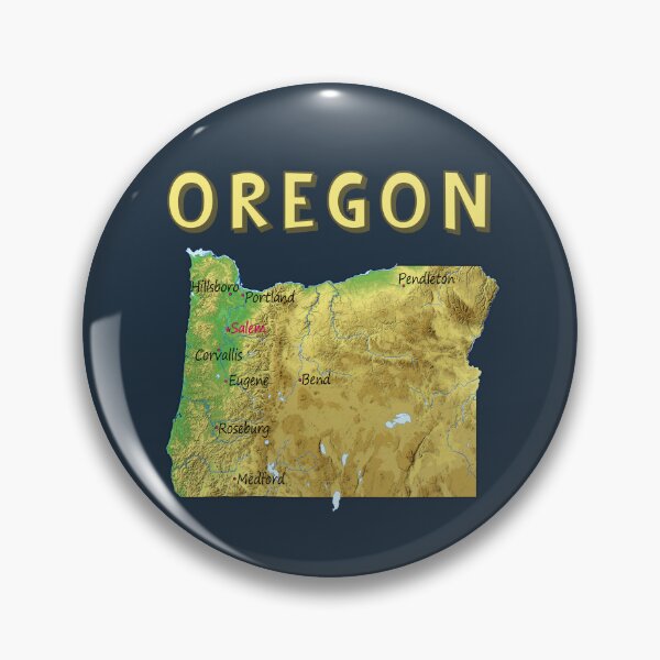 Artikelvorschau, Karte des US-Bundesstaates Oregon – Historische topografische Reliefgrafik entworfen und verkauft von mashmosh.