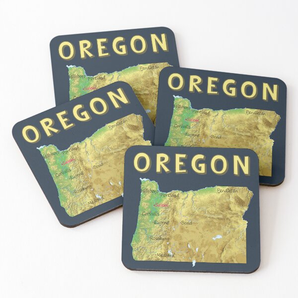 Item preview, Oregon State Map - Vintage Topographic Relief Art designed and sold by mashmosh.