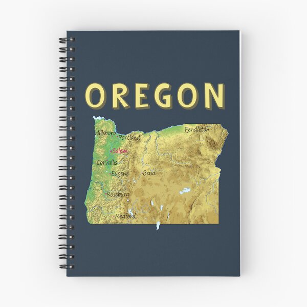 Item preview, Oregon State Map - Vintage Topographic Relief Art designed and sold by mashmosh.