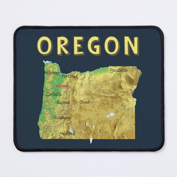 Item preview, Oregon State Map - Vintage Topographic Relief Art designed and sold by mashmosh.