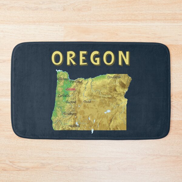 Item preview, Oregon State Map - Vintage Topographic Relief Art designed and sold by mashmosh.