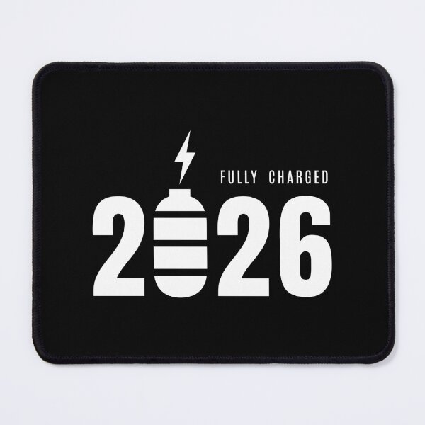 Item preview, Fully Charged 2026 Black T-Shirt – Minimal New Year Energy Design designed and sold by PixelPlush.