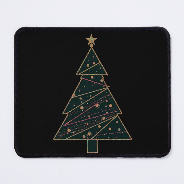 Item preview, Stylized Christmas Tree With Star Top And Colorful Ornaments On Black Background designed and sold by KanDa-Shop.