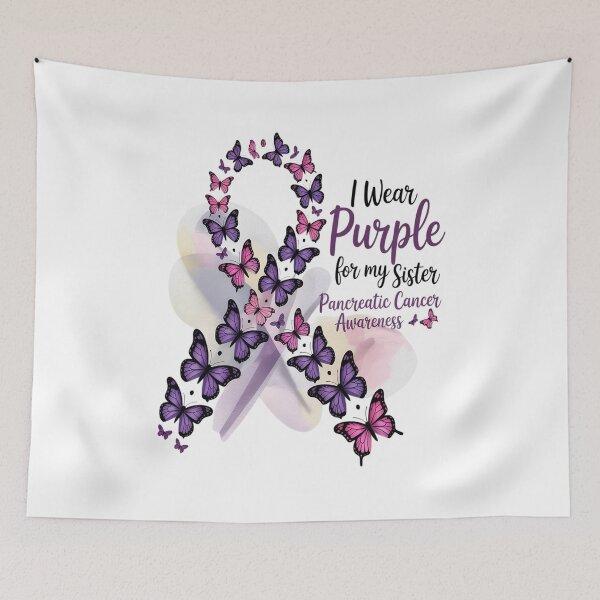 Item preview, I wear Purple for my Sister Pancreatic Cancer designed and sold by catsdothingz.