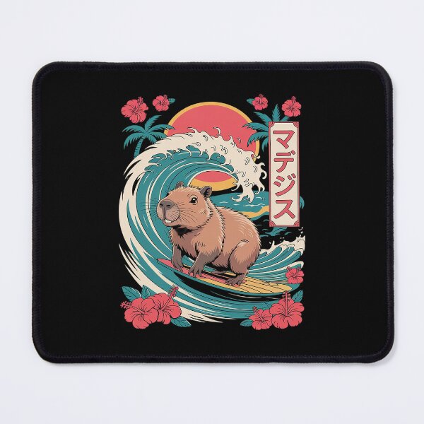 Item preview, Japanese Capybara Surfing Wave Great Wave Japan designed and sold by RsFilsingerArt.