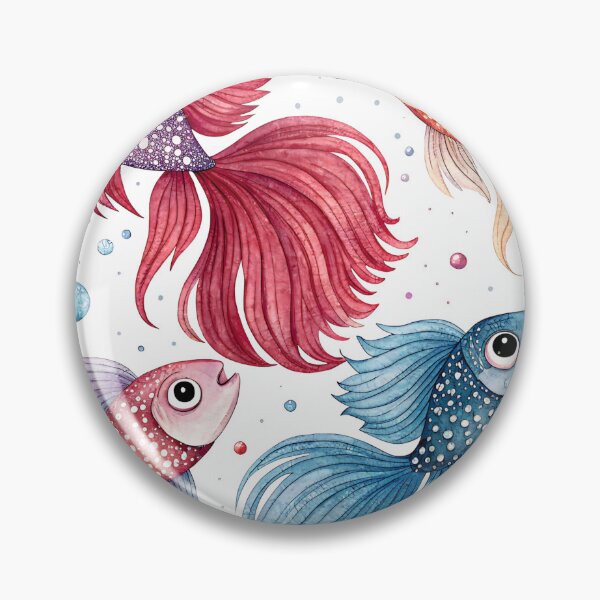 Item preview, Whimsical Watercolor Fish: Dreamy Coral & Seaweed Underwater Pattern | Aquatic Art Print designed and sold by CHRONIN.
