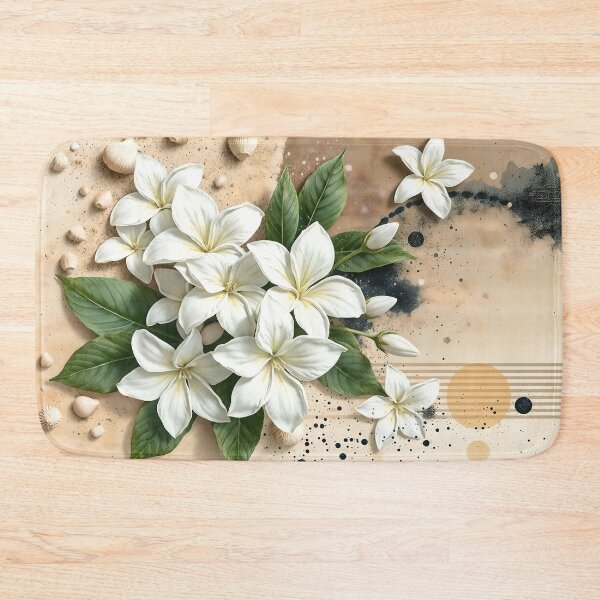 Item preview, Jasmine Flowers, Abstract Coastal Zen Artwork designed and sold by SolaoLab.