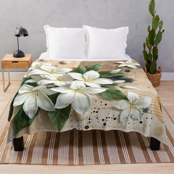 Item preview, Jasmine Flowers, Abstract Coastal Zen Artwork designed and sold by SolaoLab.