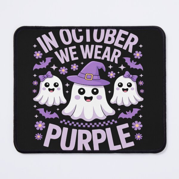 Item preview, In October We Wear Purple Domestic Violence Ghost Halloween designed and sold by Rackaam.