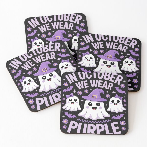 Item preview, In October We Wear Purple Domestic Violence Ghost Halloween designed and sold by Rackaam.