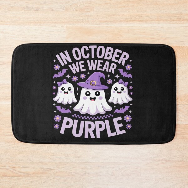 Item preview, In October We Wear Purple Domestic Violence Ghost Halloween designed and sold by Rackaam.