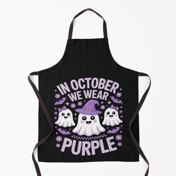 Item preview, In October We Wear Purple Domestic Violence Ghost Halloween designed and sold by Rackaam.
