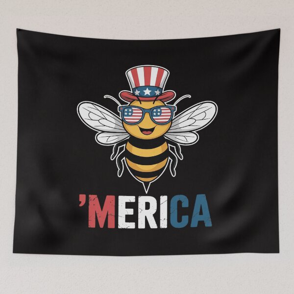 Item preview, Merica Bee Patriotic 4th of July Beekeeper designed and sold by ForestMmost.