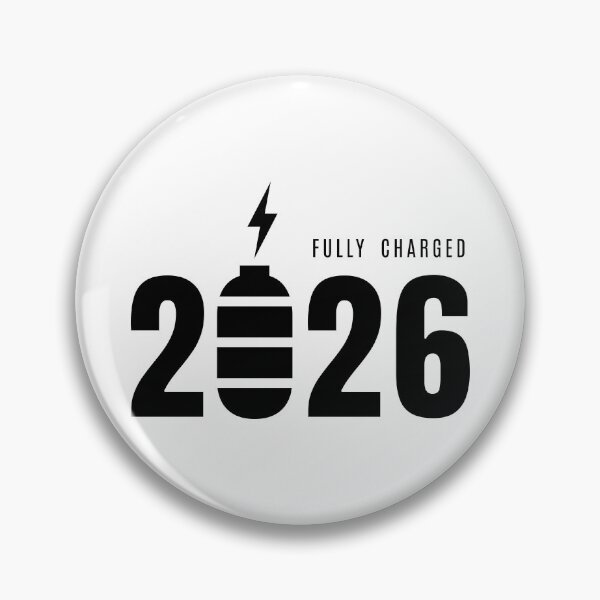 Item preview, Fully Charged 2026 White T-Shirt – Minimal New Year Energy Design designed and sold by PixelPlush.