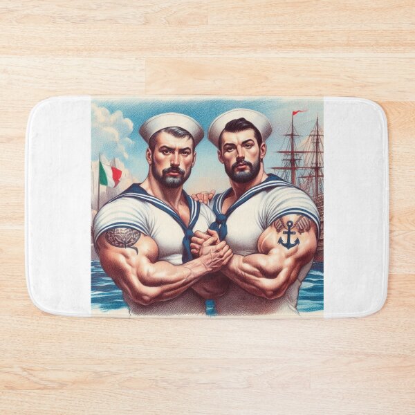 Item preview, 1920s Italian Vintage Gay Sailors Ahoy Gay Pride Graphic Design designed and sold by ItsAKinkThing.
