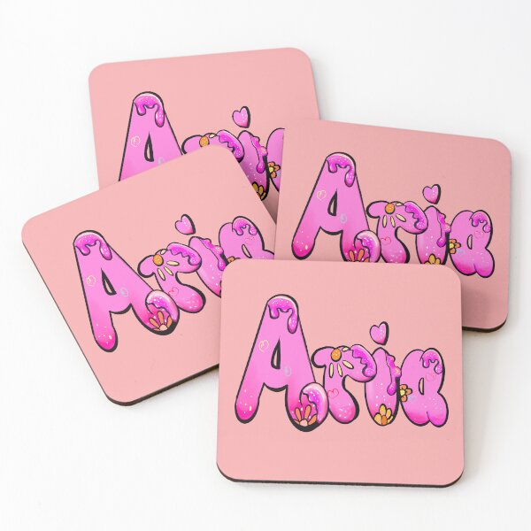 Item preview, Aria personalized women and girls name customized with preppy pink drip designed and sold by Artonmytee.