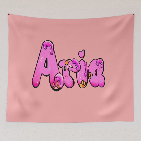 Item preview, Aria personalized women and girls name customized with preppy pink drip designed and sold by Artonmytee.
