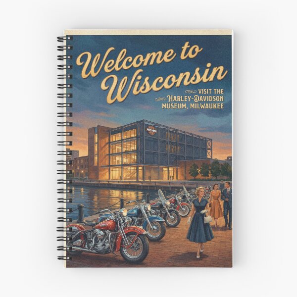 Item preview, Vintage Harley-Davidson Museum Milwaukee Poster Motorcycle Art designed and sold by Cozy-Old-Pub.