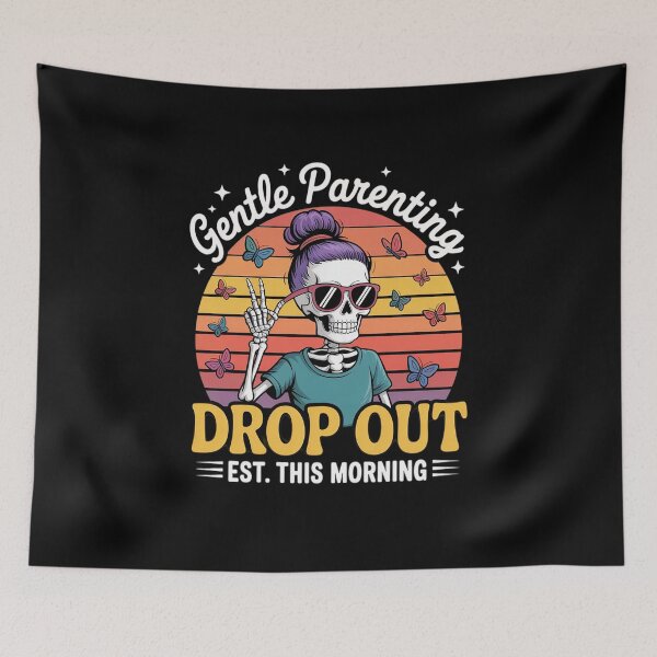 Item preview, Gentle Parenting Drop Out Skeleton Retro Tee designed and sold by FluoroWave.