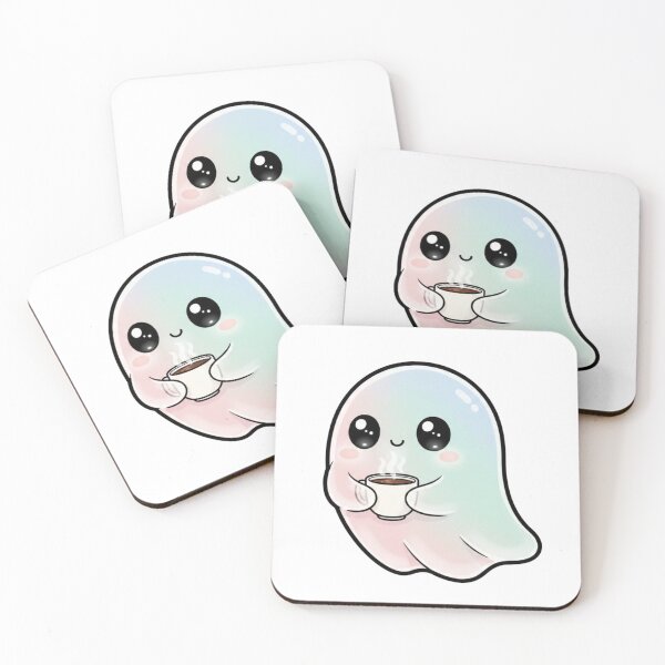 Item preview, Cute Ghost Drinking Coffee Illustration | Kawaii Cozy Ghost PNG Art designed and sold by CozyPops.