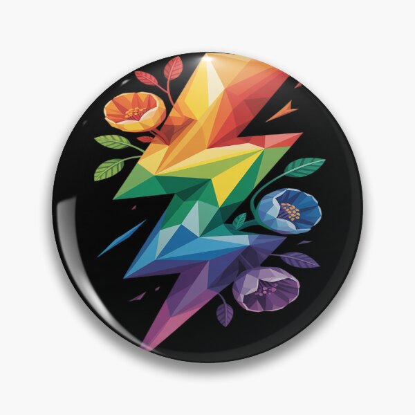 Item preview, Geometric Floral Thunder Rainbow LGBTQ Low Poly designed and sold by FluoroWave.
