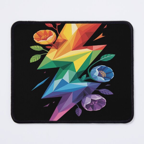 Item preview, Geometric Floral Thunder Rainbow LGBTQ Low Poly designed and sold by FluoroWave.