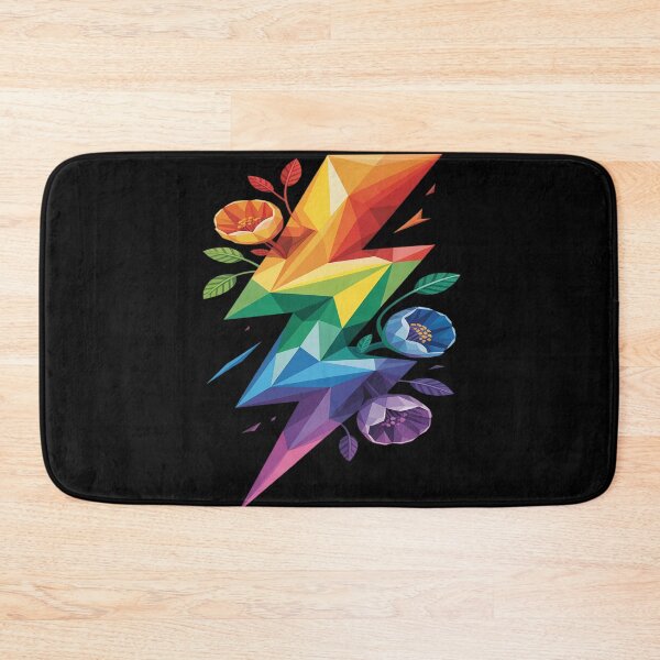 Item preview, Geometric Floral Thunder Rainbow LGBTQ Low Poly designed and sold by FluoroWave.