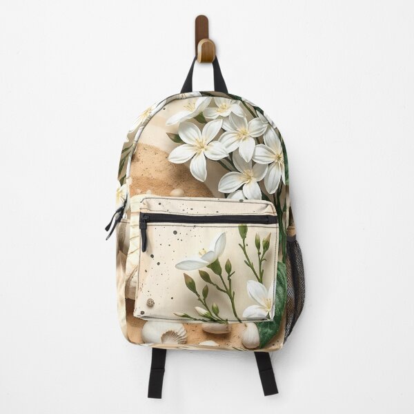 Item preview, Jasmine Flowers & Seashells on Sand, Abstract Art designed and sold by SolaoLab.