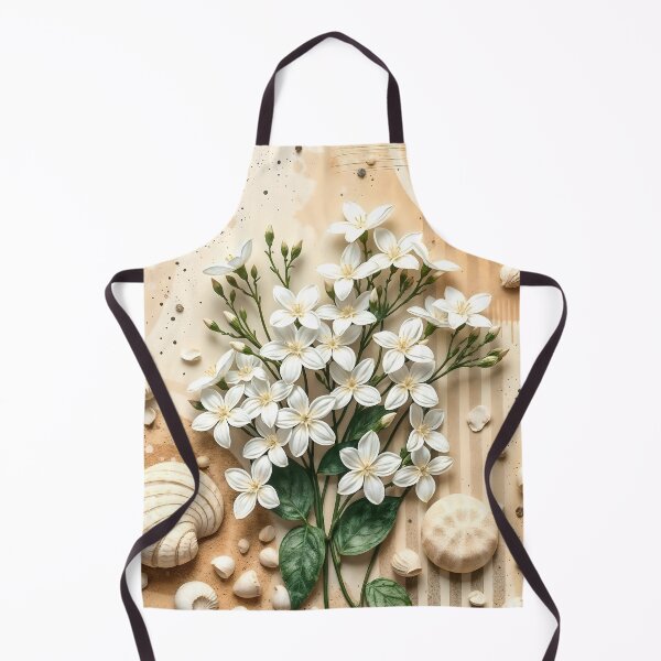 Item preview, Jasmine Flowers & Seashells on Sand, Abstract Art designed and sold by SolaoLab.