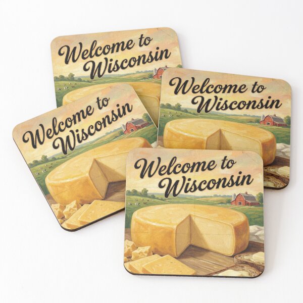 Item preview, Vintage Wisconsin Cheddar Cheese Travel Poster Kitchen Art designed and sold by Cozy-Old-Pub.
