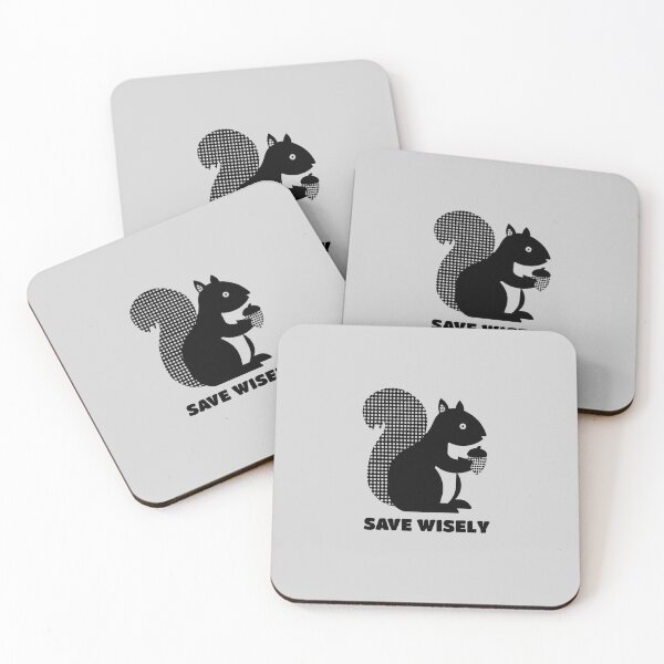 Item preview, Squirrel Holding Acorn Silhouette, Black on Light Grey designed and sold by nikoart001.