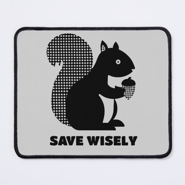 Item preview, Squirrel Holding Acorn Silhouette, Black on Light Grey designed and sold by nikoart001.