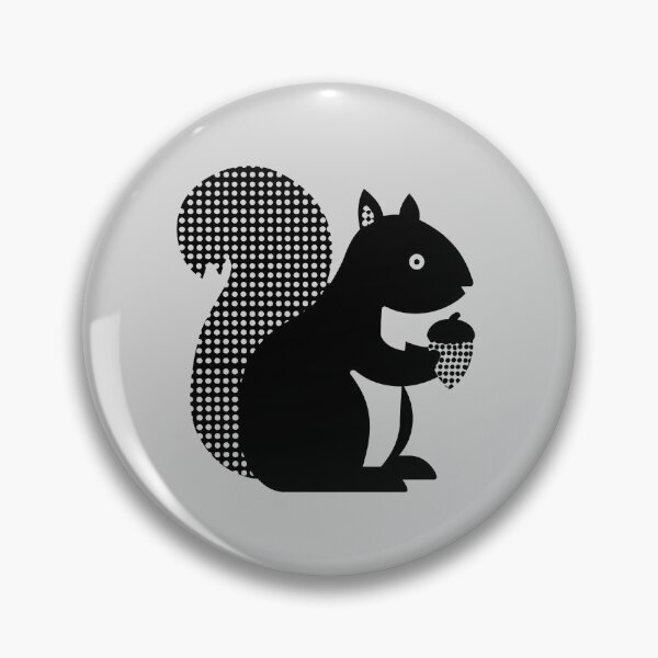 Item preview, Squirrel Holding Acorn Silhouette, Black on Light Grey designed and sold by nikoart001.