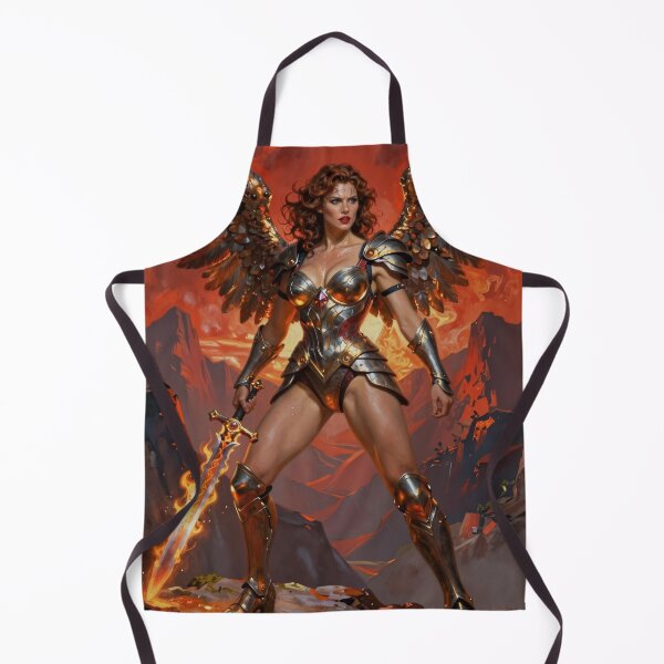 Item preview, Red-haired angel warrior stands defiantly designed and sold by CathryneDelamort.