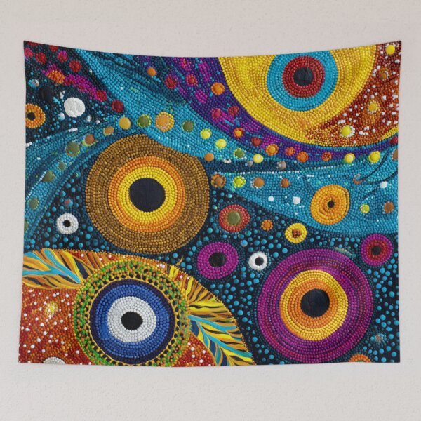 Item preview, Aboriginal Inspired Dot Art - Vibrant Mystical Circles designed and sold by GrinGalore.
