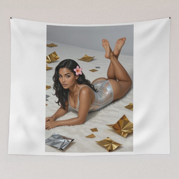 Item preview, Shanti silver floral bodysuit hair gold paper art designed and sold by CathryneDelamort.