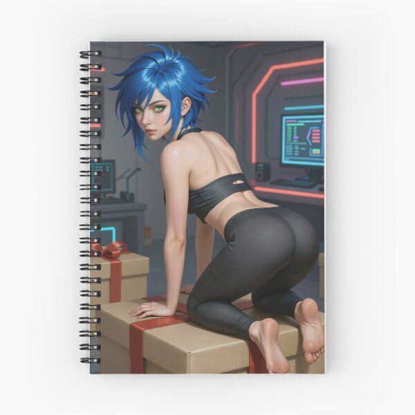 Item preview, Cipher blue haired girl cyberpunk gift scene designed and sold by CathryneDelamort.