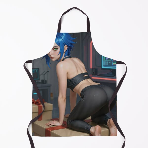 Item preview, Cipher blue haired girl cyberpunk gift scene designed and sold by CathryneDelamort.