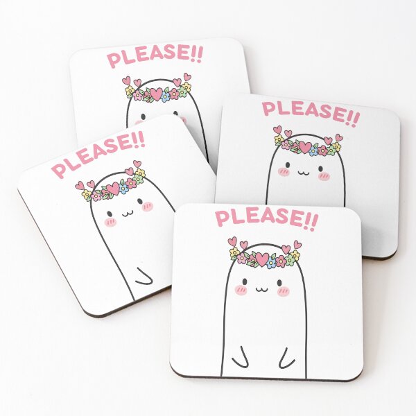 Item preview, Cute Kawaii Ghost with Flower Crown "PLEASE!!" Design designed and sold by Vicksin ⭐⭐⭐⭐⭐.